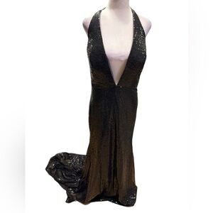 Black Halter Sequins Dress size 12